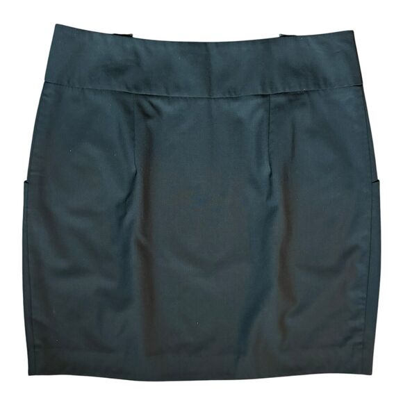 Theory Black Maryelia Tailor Pleated Mini Skirt Size 10 Pockets Classy w Buttons - Picture 3 of 10